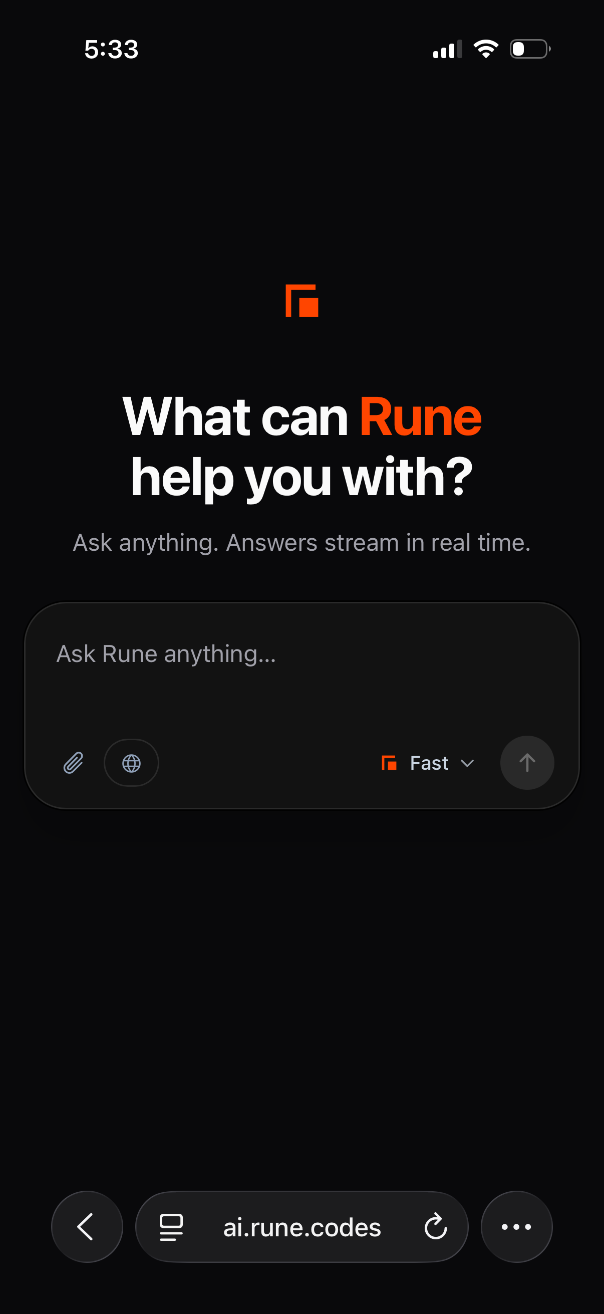 RuneAI Mobile View 1